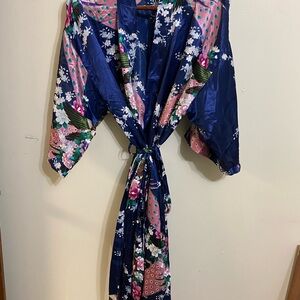 Vibrant Floral Kimono Robe